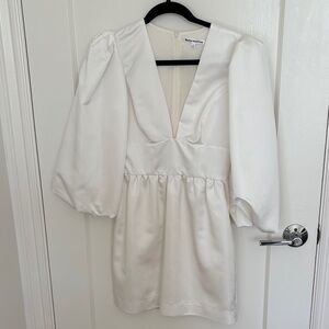 Reformation White Puff Sleeve Dress